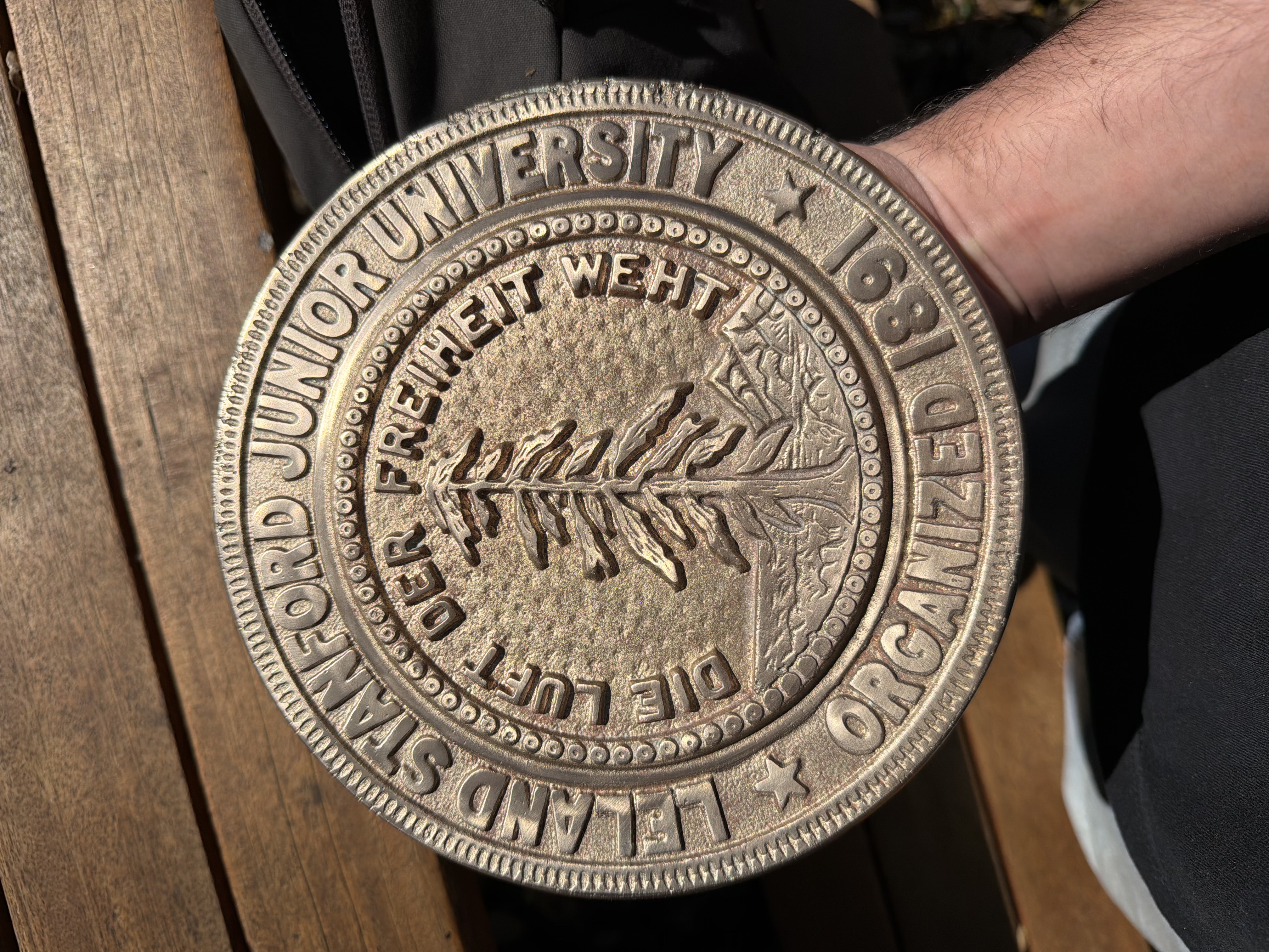 Bronze-cast Stanford Seal I rammed up and finished
