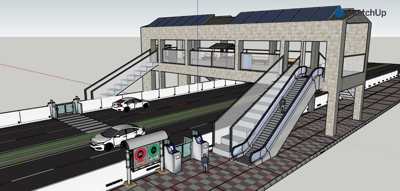Road Safety Smart Foot Over Bridge Hackathon Concept