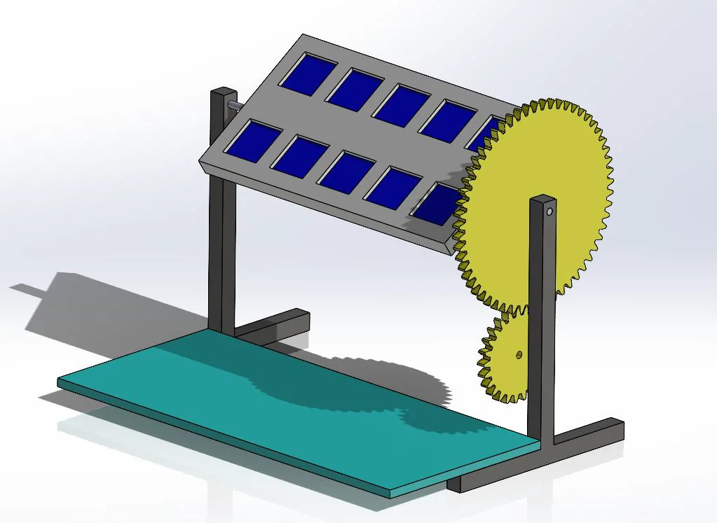 Solar Panel SUN Tracking system with Dual Spur Gear Mechanism