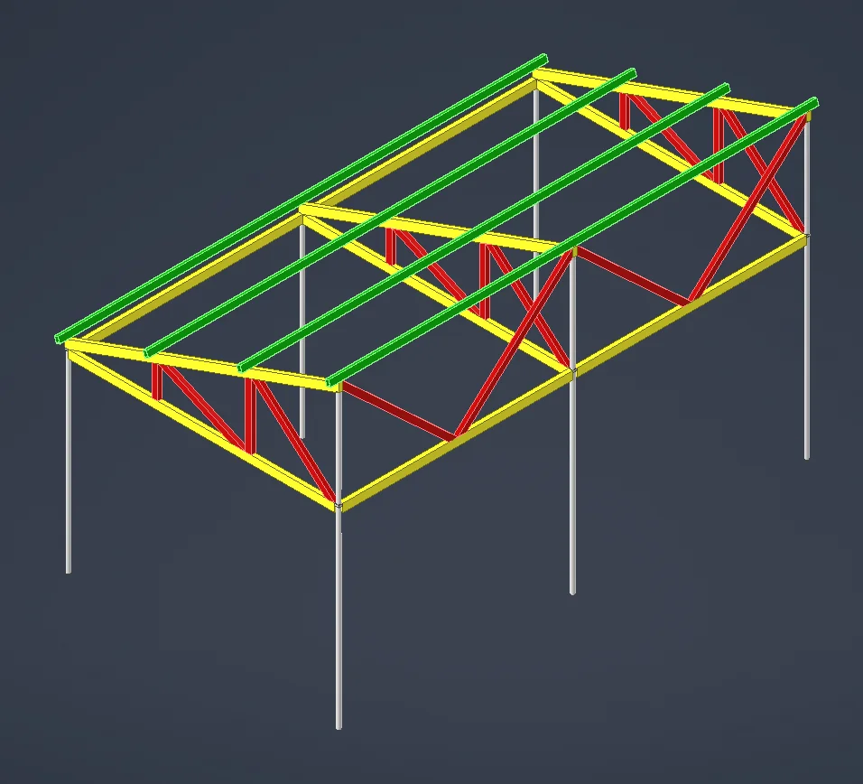 Structural Steel Solar-Ready 2-Car Garage Framing Design