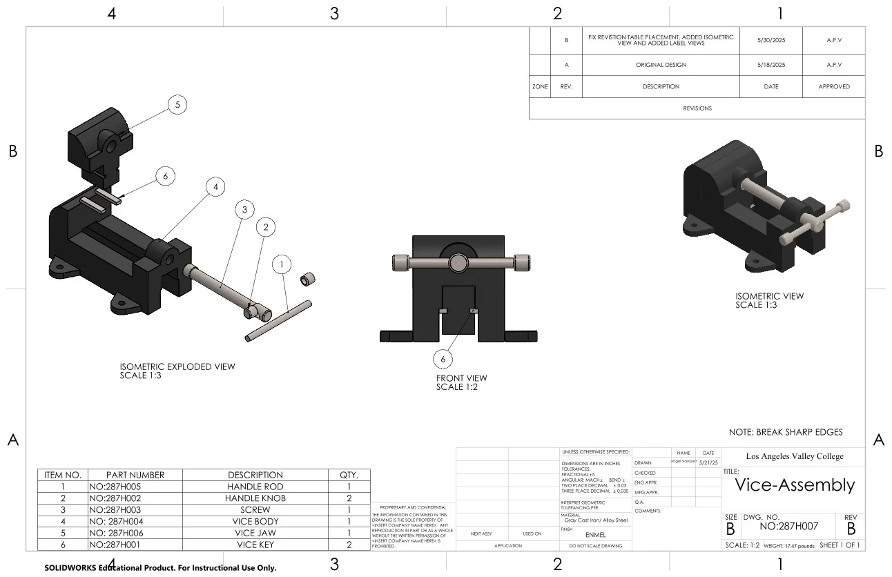 Bench Vise Assembly Design | SOLIDWORKS