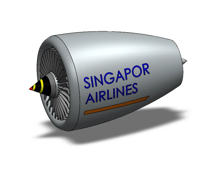 Turbofan Engine Assembly CAD Model