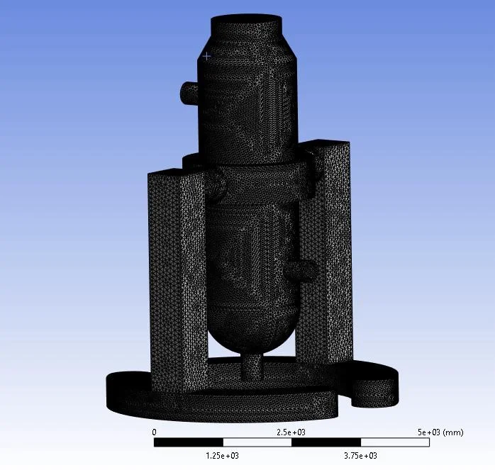FEA Stress Analysis of Pressure Vessel Assembly