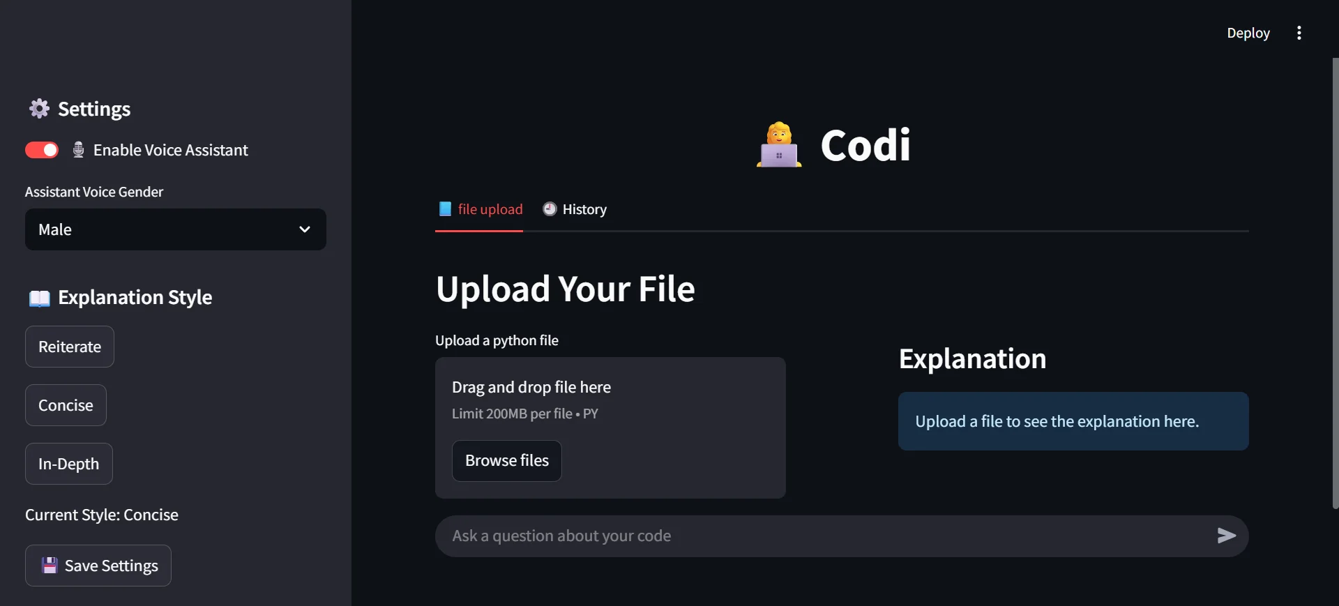 Codi - AI Python Code explainer